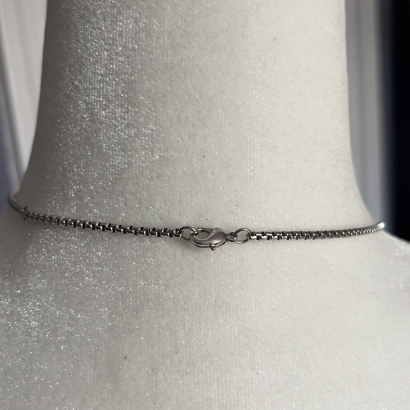 zoppini necklace silver, black cord & Rhinestone - Picture 8 of 8